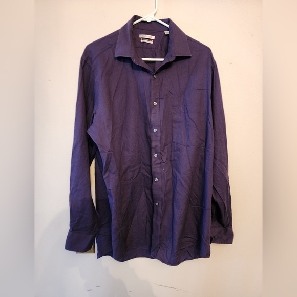 Van Heusen Other - Mens purple van huesen flex long sleeve dress shirt size 34/35 neck 16.5